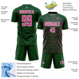 Custom Green Pink-White Abstract Scribble Curve Line Pattern Sports Sublimation Soccer Uniform Jersey