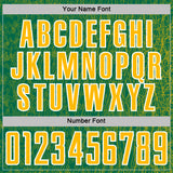 Custom Kelly Green Gold-White Abstract Scribble Curve Line Pattern Sports Sublimation Soccer Uniform Jersey