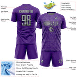 Custom Purple Gray-Black Abstract Scribble Curve Line Pattern Sports Sublimation Soccer Uniform Jersey