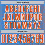 Custom Powder Blue Orange-White Abstract Scribble Curve Line Pattern Sports Sublimation Soccer Uniform Jersey