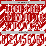 Custom Red White Distressed Diagonal Stripe Pattern Sports Sublimation Soccer Uniform Jersey
