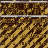 Custom Brown Old Gold Distressed Diagonal Stripe Pattern Sports Sublimation Soccer Uniform Jersey
