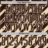 Custom Brown Cream Distressed Diagonal Stripe Pattern Sports Sublimation Soccer Uniform Jersey