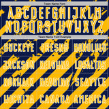 Custom Navy Gold-White Distressed Diagonal Stripe Pattern Sports Sublimation Soccer Uniform Jersey