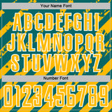 Custom Teal Gold-White Distressed Diagonal Stripe Pattern Sports Sublimation Soccer Uniform Jersey