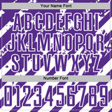 Custom Purple White Distressed Diagonal Stripe Pattern Sports Sublimation Soccer Uniform Jersey