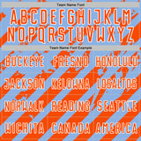 Custom Light Blue Orange-White Distressed Diagonal Stripe Pattern Sports Sublimation Soccer Uniform Jersey