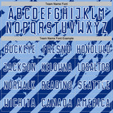 Custom Light Blue Royal-White Distressed Diagonal Stripe Pattern Sports Sublimation Soccer Uniform Jersey