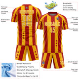 Custom Red Gold-White Stars And Stripes Sports Sublimation Soccer Uniform Jersey