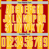Custom Red Gold-White Stars And Stripes Sports Sublimation Soccer Uniform Jersey