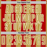 Custom Red Old Gold-White Stars And Stripes Sports Sublimation Soccer Uniform Jersey