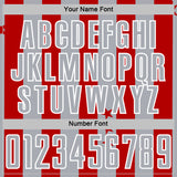 Custom Red Gray-White Stars And Stripes Sports Sublimation Soccer Uniform Jersey