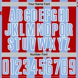 Custom Red Light Blue-White Stars And Stripes Sports Sublimation Soccer Uniform Jersey