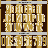 Custom Brown Old Gold-White Stars And Stripes Sports Sublimation Soccer Uniform Jersey