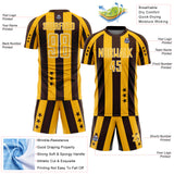Custom Brown Gold-White Stars And Stripes Sports Sublimation Soccer Uniform Jersey