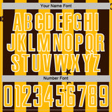 Custom Brown Gold-White Stars And Stripes Sports Sublimation Soccer Uniform Jersey