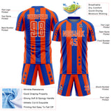 Custom Thunder Blue Orange-White Stars And Stripes Sports Sublimation Soccer Uniform Jersey