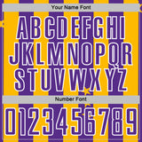 Custom Gold Purple-White Stars And Stripes Sports Sublimation Soccer Uniform Jersey