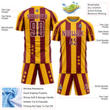 Custom Gold Crimson-White Stars And Stripes Sports Sublimation Soccer Uniform Jersey