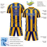 Custom Gold Royal-White Stars And Stripes Sports Sublimation Soccer Uniform Jersey