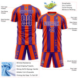 Custom Orange Purple-White Stars And Stripes Sports Sublimation Soccer Uniform Jersey