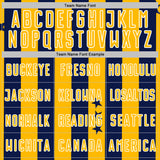 Custom Navy Gold-White Stars And Stripes Sports Sublimation Soccer Uniform Jersey