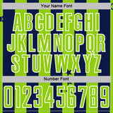 Custom Navy Neon Green-White Stars And Stripes Sports Sublimation Soccer Uniform Jersey