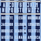 Custom Navy Light Blue-White Stars And Stripes Sports Sublimation Soccer Uniform Jersey
