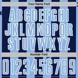 Custom Navy Light Blue-White Stars And Stripes Sports Sublimation Soccer Uniform Jersey