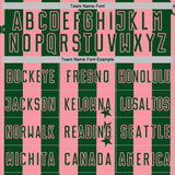Custom Green Medium Pink Stars And Stripes Sports Sublimation Soccer Uniform Jersey