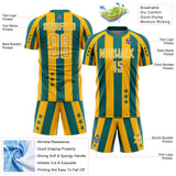 Custom Teal Gold-White Stars And Stripes Sports Sublimation Soccer Uniform Jersey