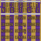 Custom Purple Old Gold-Black Stars And Stripes Sports Sublimation Soccer Uniform Jersey