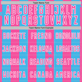 Custom Sky Blue Pink-White Stars And Stripes Sports Sublimation Soccer Uniform Jersey