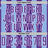 Custom Light Blue Purple-White Stars And Stripes Sports Sublimation Soccer Uniform Jersey