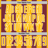 Custom Burgundy Gold-White Stars And Stripes Sports Sublimation Soccer Uniform Jersey