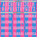 Custom Powder Blue Pink-White Stars And Stripes Sports Sublimation Soccer Uniform Jersey
