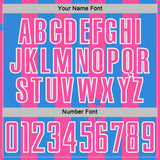 Custom Powder Blue Pink-White Stars And Stripes Sports Sublimation Soccer Uniform Jersey
