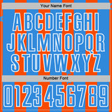 Custom Powder Blue Orange-White Stars And Stripes Sports Sublimation Soccer Uniform Jersey