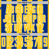 Custom Royal Yellow-White Stars And Stripes Sports Sublimation Soccer Uniform Jersey