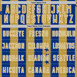 Custom Royal Old Gold-White Stars And Stripes Sports Sublimation Soccer Uniform Jersey