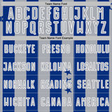 Custom Royal Gray-White Stars And Stripes Sports Sublimation Soccer Uniform Jersey