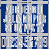 Custom Royal Gray-White Stars And Stripes Sports Sublimation Soccer Uniform Jersey