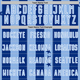 Custom Royal Light Blue-White Stars And Stripes Sports Sublimation Soccer Uniform Jersey