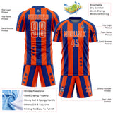 Custom Royal Orange-White Stars And Stripes Sports Sublimation Soccer Uniform Jersey