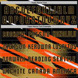 Custom Black Orange Old Gold-White Grunge Stripe And Grainy Sports Sublimation Soccer Uniform Jersey