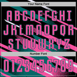 Custom Black Pink Teal-White Grunge Stripe And Grainy Sports Sublimation Soccer Uniform Jersey
