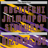 Custom Black Purple Gold-White Grunge Stripe And Grainy Sports Sublimation Soccer Uniform Jersey