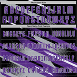 Custom Black Purple Gray-White Grunge Stripe And Grainy Sports Sublimation Soccer Uniform Jersey