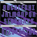 Custom Black Purple Light Blue-White Grunge Stripe And Grainy Sports Sublimation Soccer Uniform Jersey