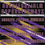 Custom Black Purple Old Gold-White Grunge Stripe And Grainy Sports Sublimation Soccer Uniform Jersey